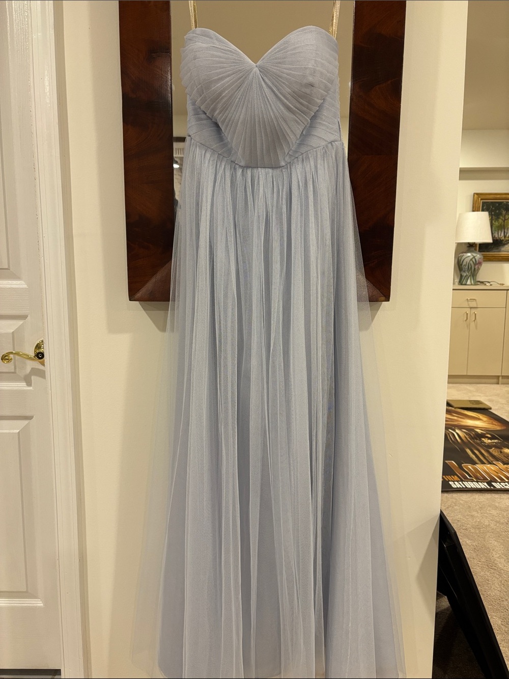 Jenny Yoo Light Blue strapless Annabelle tuille Satin Lined Dress size 4